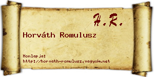 Horváth Romulusz névjegykártya